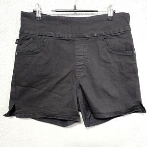 Rock & Republic Womens Black Denim RX Fever Pull On Stretch Shorts Size 14